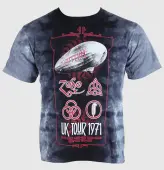 t-shirt metal men's Led Zeppelin - - LIQUID BLUE L