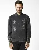 men's sweatshirt DISTURBIA - Ghost - BLK / Acid Wash XS