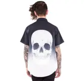 shirt men IRON FIST - Death Breath - Dip dyed - Black / White XS