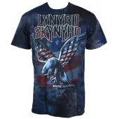 t-shirt metal men's Lynyrd Skynyrd - True Red, White & Blue Tie-Dye - LIQUID BLUE M