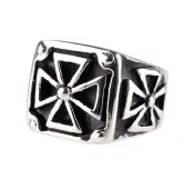 ring ETNOX - Black Iron Cross 56
