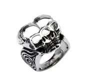 Ring INOX - BLK CONJOIND TWN SKUL 11