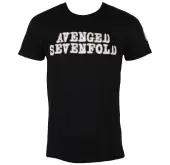 men's t-shirt Avenged Sevenfold - Logo & Deathbat Applique - Black - ROCK OFF XL