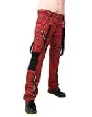 pants Black Pistol - Punk Pants Tartan Red-Green 38