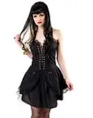 dress women Black Pistol - Punk Mini Dress Denim Black M