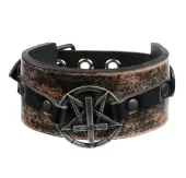 Bracelet Pentagram Cross - brown