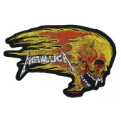 patch METALLICA - FLAMING SKULL CUT OUT - RAZAMATAZ