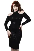 women's dress KILLSTAR - GRAVE GIRL HALTER - BLACK L