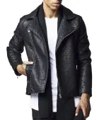 men´s jacket URBAN CLASSICS - Leather lmitation Biker S