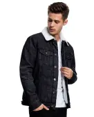 men´s jacket URBAN CLASSICS - Sherpa Denim XL