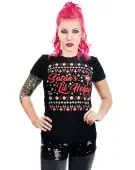t-shirt gothic and punk women's - SATAN'S LIL HELPER EVIL CHRISTMAS BABYDOLL - TOO FAST S