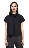 shirt women's DISTURBIA - Abstract Crop - Black 40