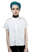 shirt women's DISTURBIA - Abstract Crop - White 42