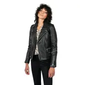 Women's leather jacket  STRAIGHT TO HELL - Defector Blk Nick XS