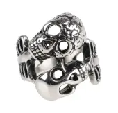 Ring ETNOX - Double Skull 65