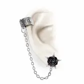 ALCHEMY GOTHIC Earrings - Black Rose - Rosa Nocta Earcuff