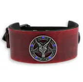 Bracelet Baphomet - red - crystal blue
