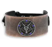 bracelet Baphomet - brown - crystal blue