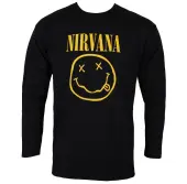 men's long-sleeved t-shirt NIRVANA - HAPPY FACE LOGO - PLASTIC HEAD S