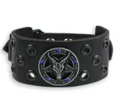 Bracelet Baphomet - black - crystal blue