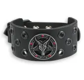 bracelet Baphomet - black - crystal red