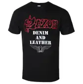 t-shirt metal men's Saxon - DENIM AND LEATHER - PLASTIC HEAD 3XL