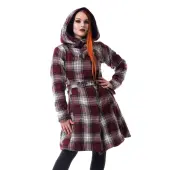 Women's coat Poizen Industries - VAIL - RED / WHITE CHECK S