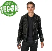 Men's leather jacket  STRAIGHT TO HELL - Vegan Commando II 46