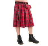 men's kilt Black Pistol - Short Kilt Tartan Red M