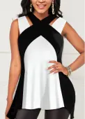 Modlily White Criss Cross Sleeveless Tank Top - S