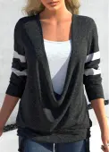Modlily Dark Grey Marl Blouse - XXL