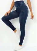 Modlily Navy High Waisted Ankle Length Leggings - 3XL