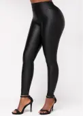 Modlily Black Skinny Elastic Waist High Waisted Leggings - 2XL