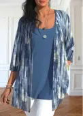 Modlily Dusty Blue Two Piece Cardigan  and Tank Top - S