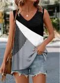 Modlily Tunic Grey V Neck Tank Top - XXL