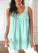 Modlily Mint Green Patchwork Scoop Neck Tank Top - M