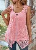 Modlily Pink Two Piece Round Neck Tank Top - XL
