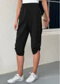 Modlily Black Pocket Jogger Elastic Waist High Waisted Pants - XL