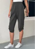 Modlily Dark Grey Pocket Jogger Elastic Waist Pants - 2XL