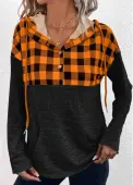 Modlily Patchwork Black Pocket Long Sleeve Hoodie - XXL