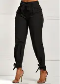Modlily Black Belted Elastic Mid Waisted Pants - XXL