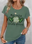 Modlily Green Saint Patrick&apos;s Day Print Short Sleeve T Shirt - XXL