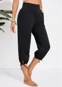 Modlily Black Pocket Jogger Elastic Waist High Waisted Pants - S