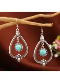 Modlily Mint Green Geometric Turquoise Alloy Earrings - One Size