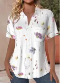 Modlily White Plus Size Floral Print Blouse - 1X
