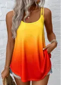 Modlily Multi Color Ombre Scoop Neck Camisole Top - L