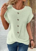 Modlily Skin Color Patchwork Short Sleeve Round Neck T Shirt - XXL