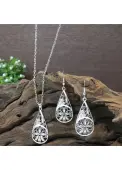 Modlily Silvery White Geometric Detail Alloy Earrings - One Size
