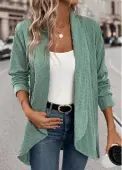 Modlily Green Jacquard Long Sleeve Light Cardigan - L