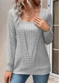 Modlily Light Grey Fake 2in1 Long Sleeve T Shirt - L